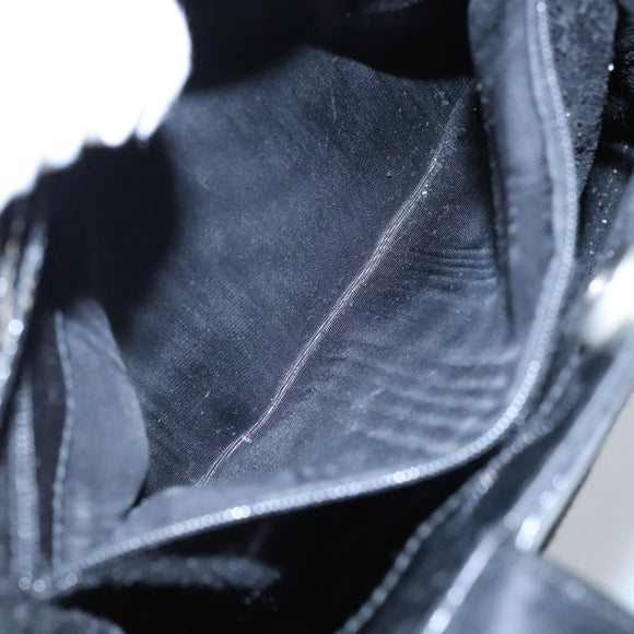 GUCCI Hand Bag Enamel 2way Black Silver 000 1013 0504 Auth fm3966