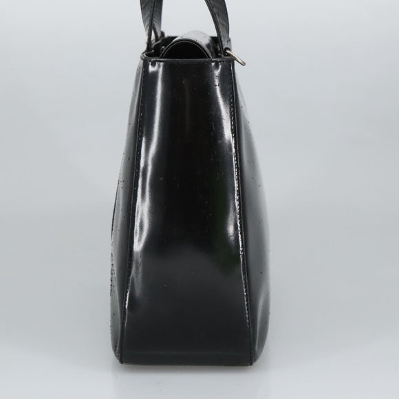 GUCCI Hand Bag Enamel 2way Black Silver 000 1013 0504 Auth fm3966