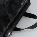 GUCCI Hand Bag Enamel 2way Black Silver 000 1013 0504 Auth fm3966-6