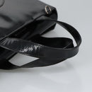 GUCCI Hand Bag Enamel 2way Black Silver 000 1013 0504 Auth fm3966-7