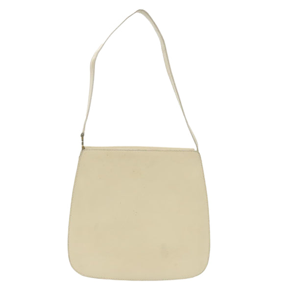 GUCCI Shoulder Bag Leather White Silver 001 2046 1719 Auth fm3967