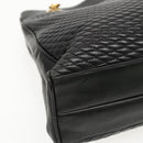 BALLY Chain Shoulder Bag Leather Black Gold Auth fm3969-14