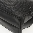 BALLY Chain Shoulder Bag Leather Black Gold Auth fm3969-15