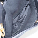 BALLY Chain Shoulder Bag Leather Black Gold Auth fm3969-12