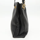 BALLY Chain Shoulder Bag Leather Black Gold Auth fm3969-3