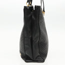 BALLY Chain Shoulder Bag Leather Black Gold Auth fm3969-4