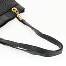 BALLY Chain Shoulder Bag Leather Black Gold Auth fm3969-7