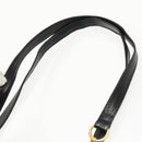 BALLY Chain Shoulder Bag Leather Black Gold Auth fm3969-8