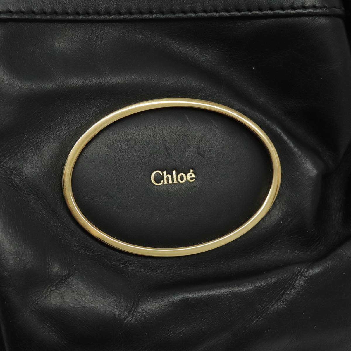 Chloe Victoria Hand Bag Leather 2way Black Auth fm3978