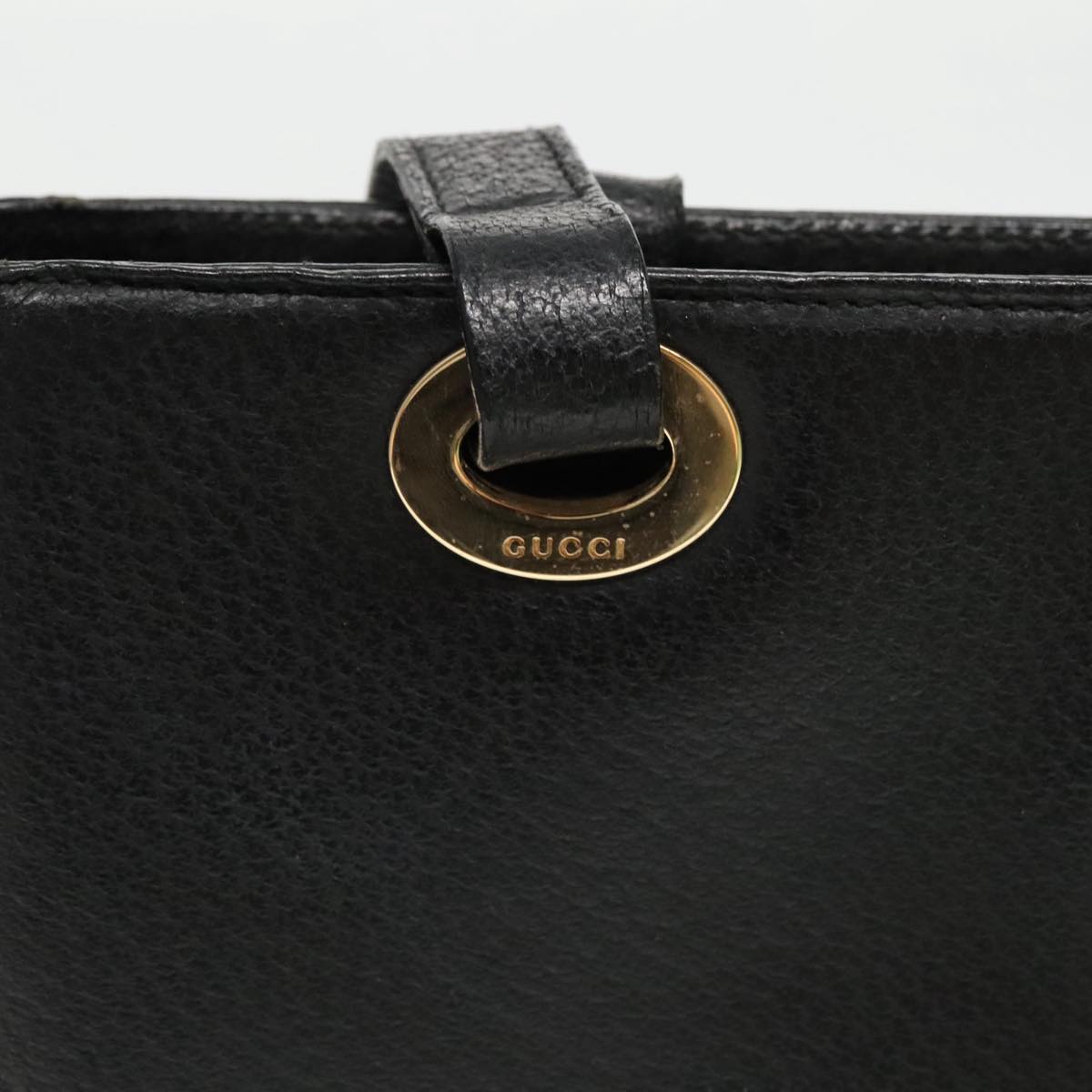 GUCCI Tote Bag Leather Black Auth fm3984