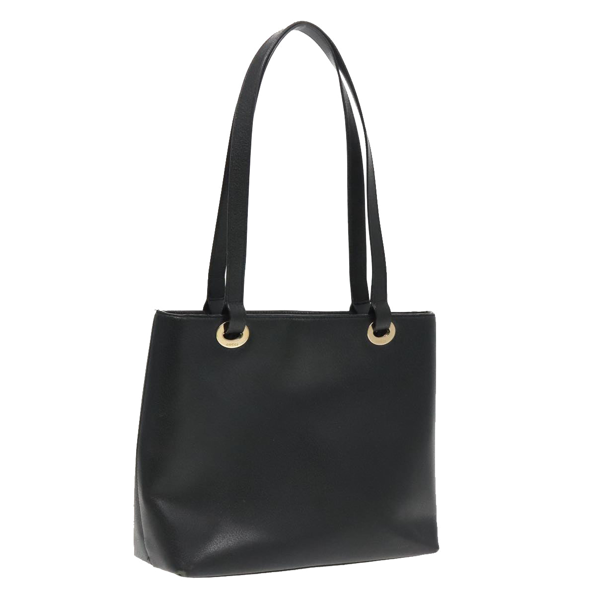 GUCCI Tote Bag Leather Black Auth fm3984