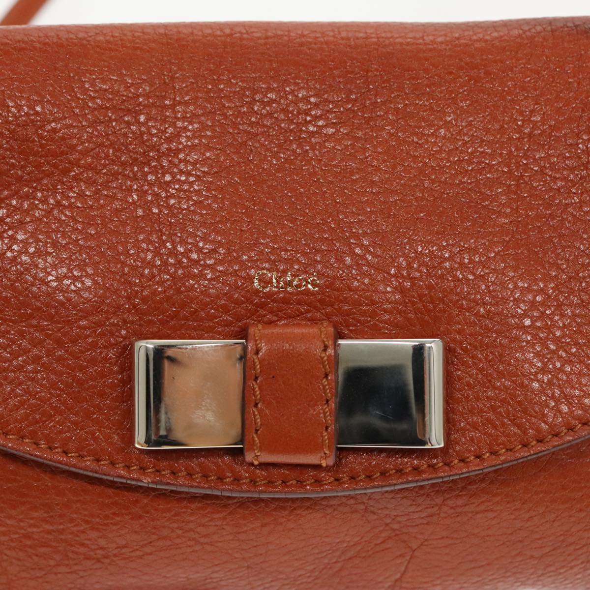 Chloe Lily Hand Bag Leather 2way Brown Auth fm3985