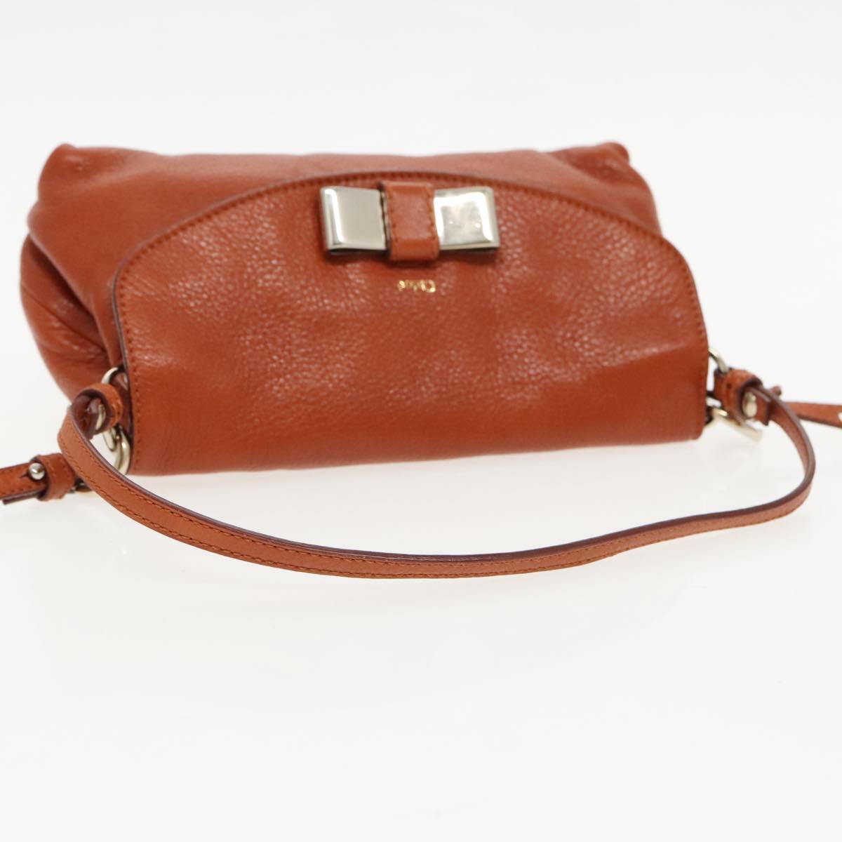 Chloe Lily Hand Bag Leather 2way Brown Auth fm3985