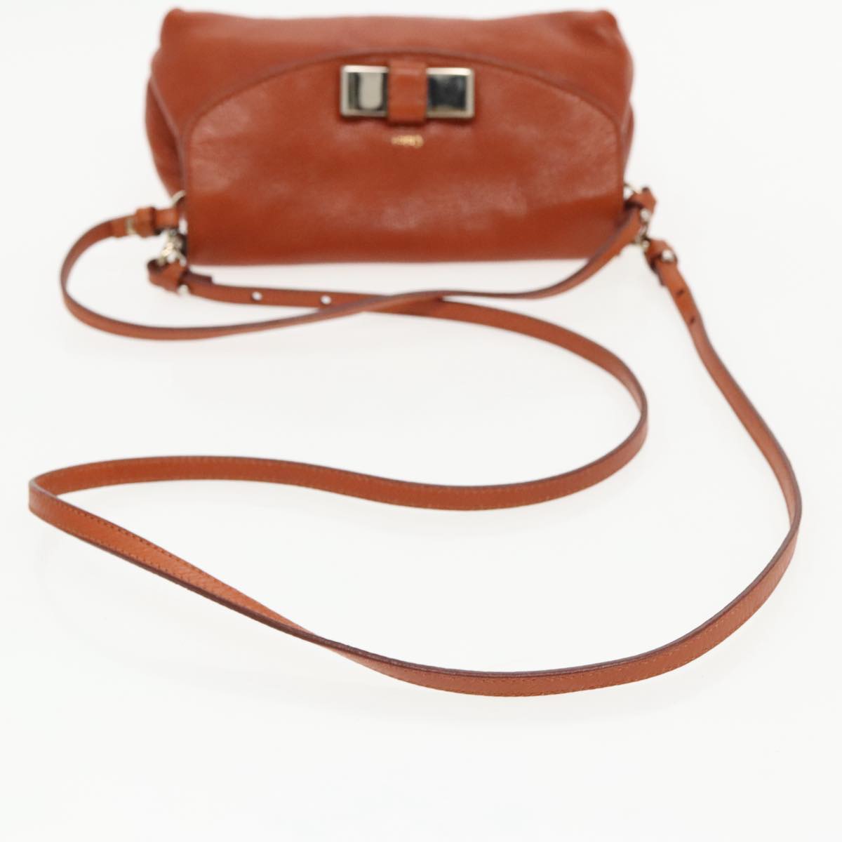 Chloe Lily Hand Bag Leather 2way Brown Auth fm3985