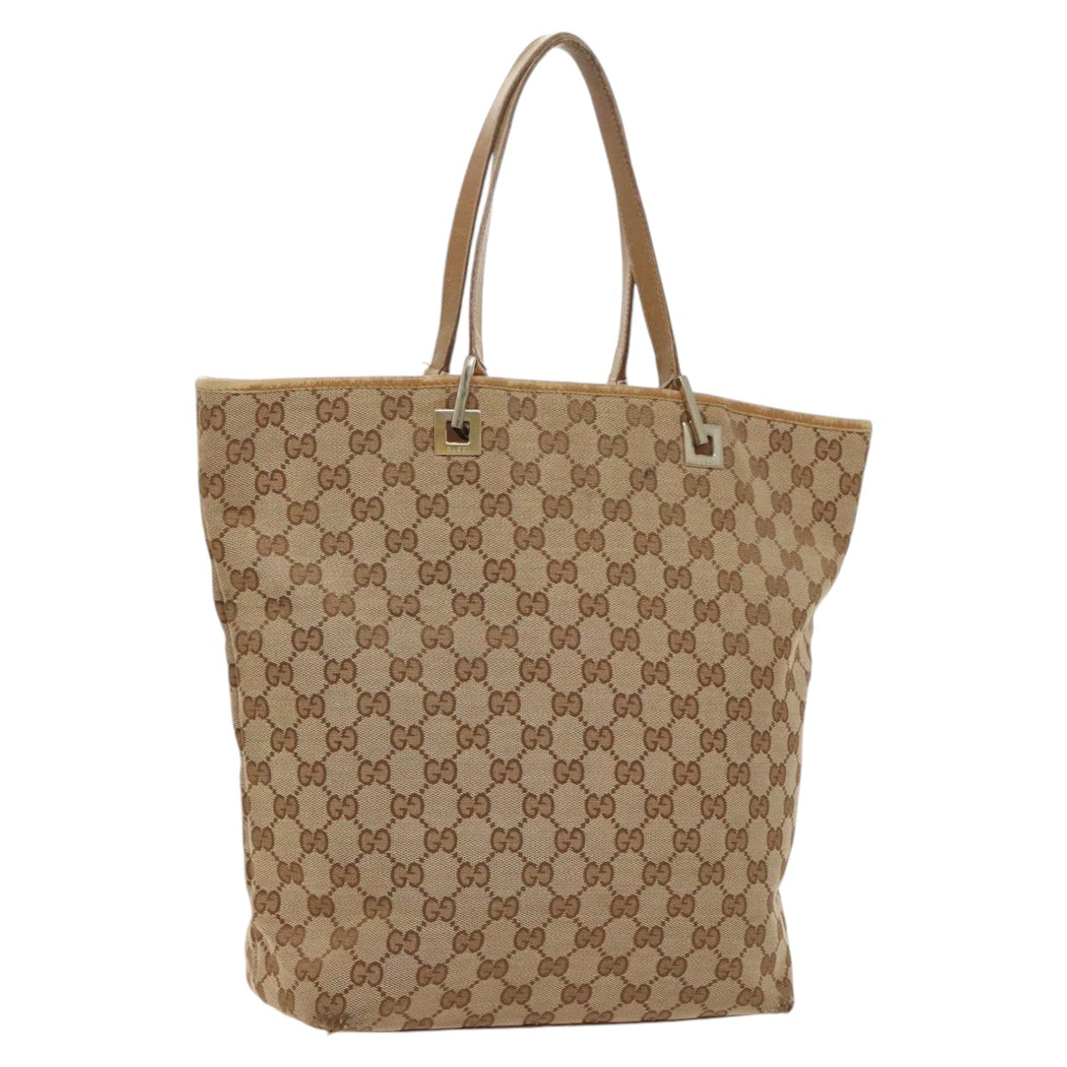 GUCCI GG Canvas Tote Bag Beige Gold 002 1098 3444 Auth fm4010