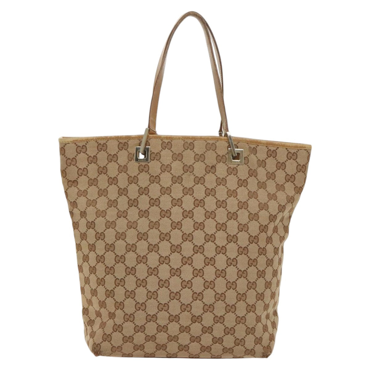 GUCCI GG Canvas Tote Bag Beige Gold 002 1098 3444 Auth fm4010