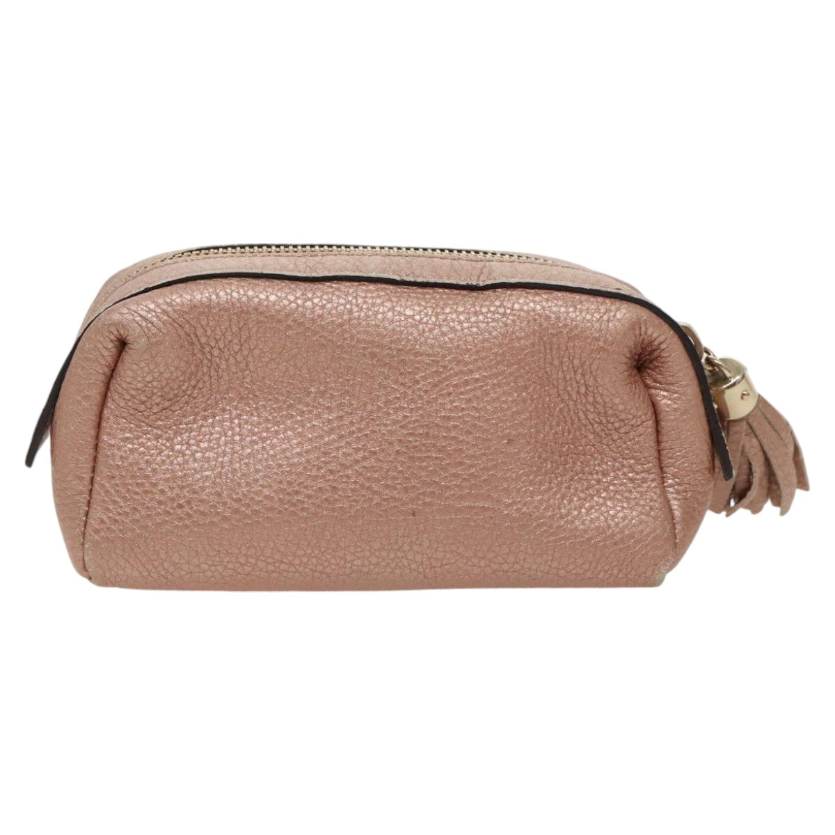 GUCCI Pouch Leather Pink Gold 308634 Auth fm4022