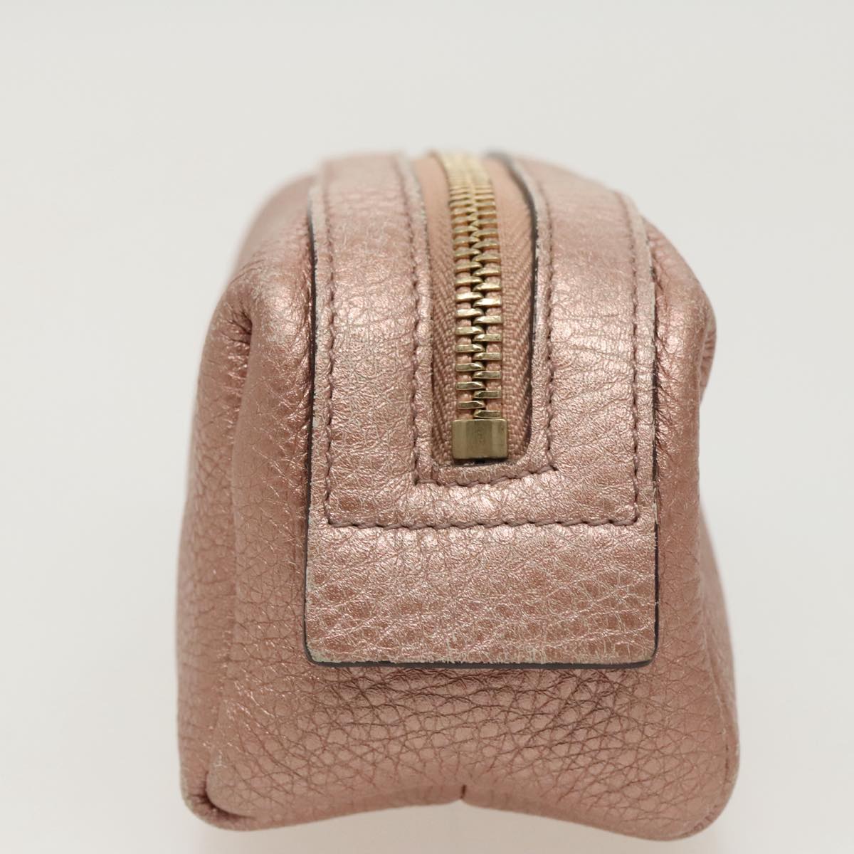 GUCCI Pouch Leather Pink Gold 308634 Auth fm4022