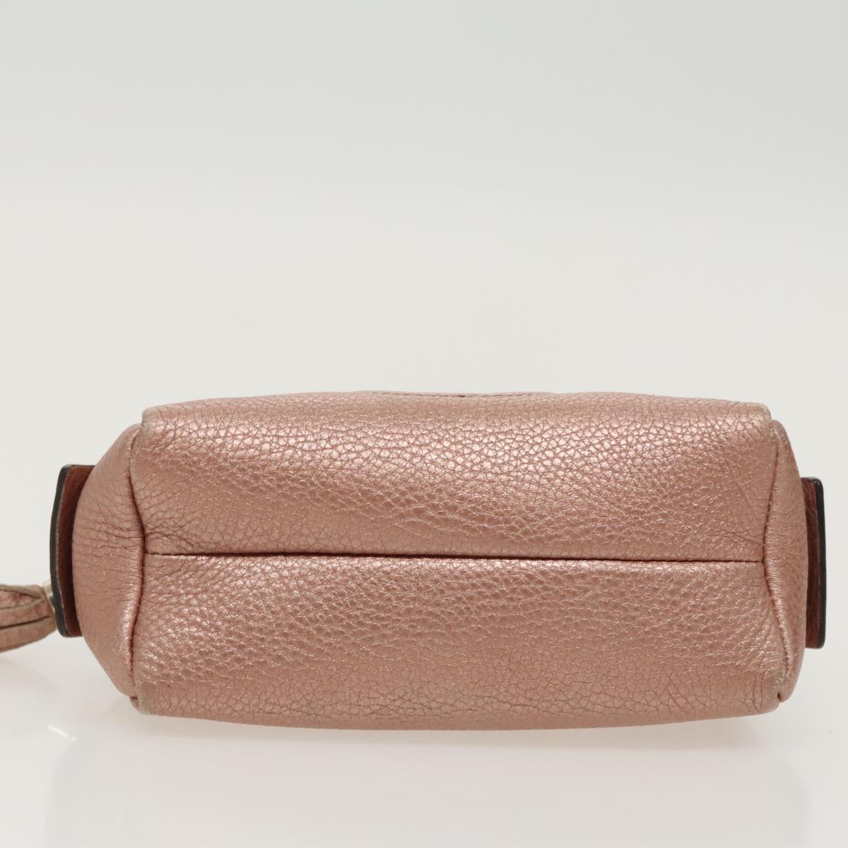 GUCCI Pouch Leather Pink Gold 308634 Auth fm4022