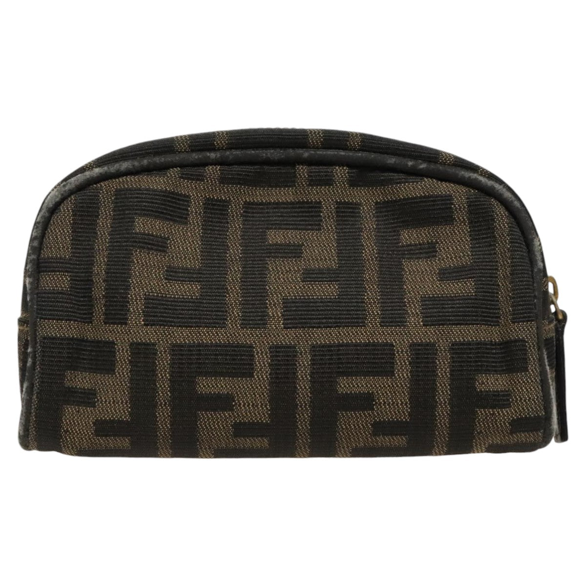 FENDI Zucca Canvas Pouch Brown Black Auth fm4029 - 0