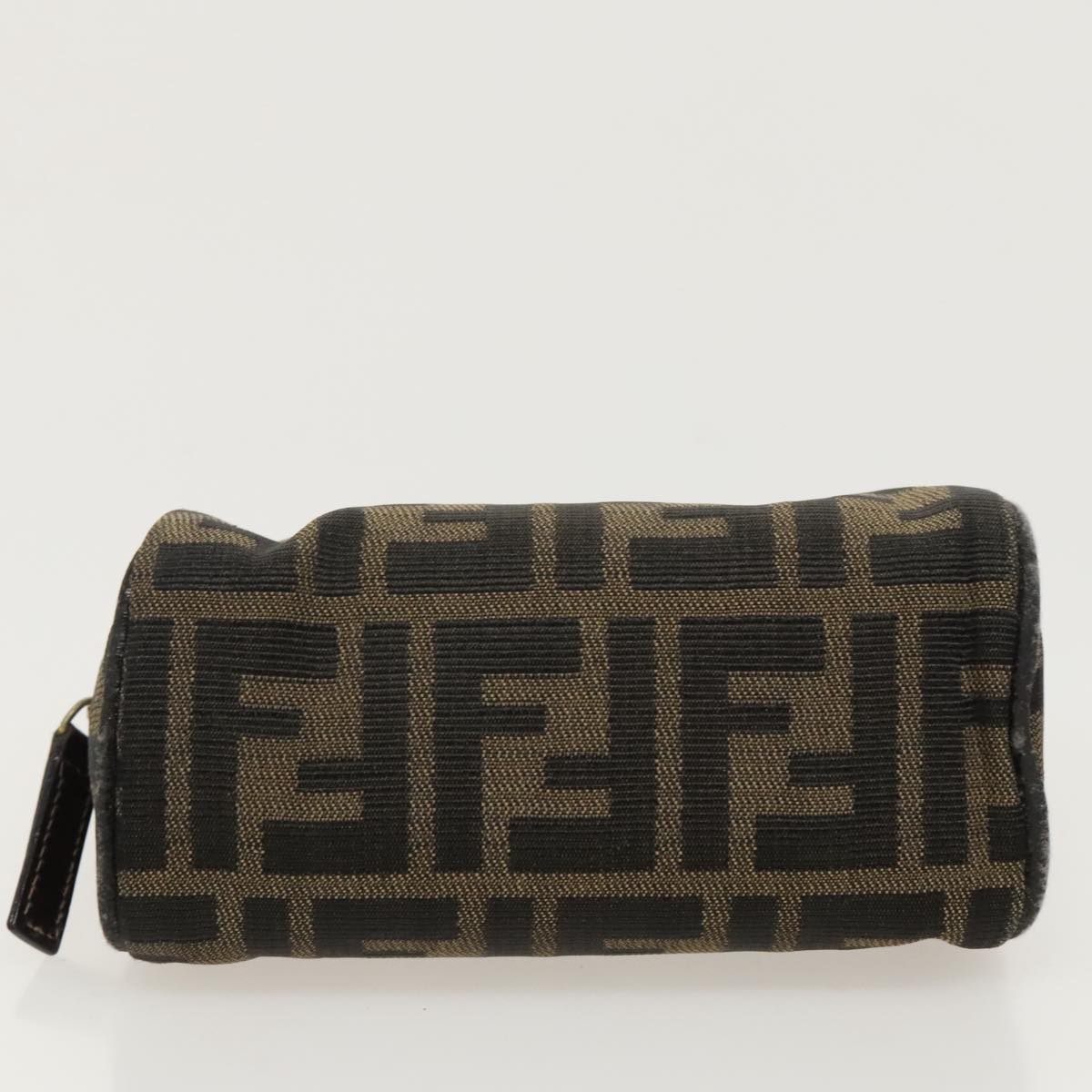 FENDI Zucca Canvas Pouch Brown Black Auth fm4029