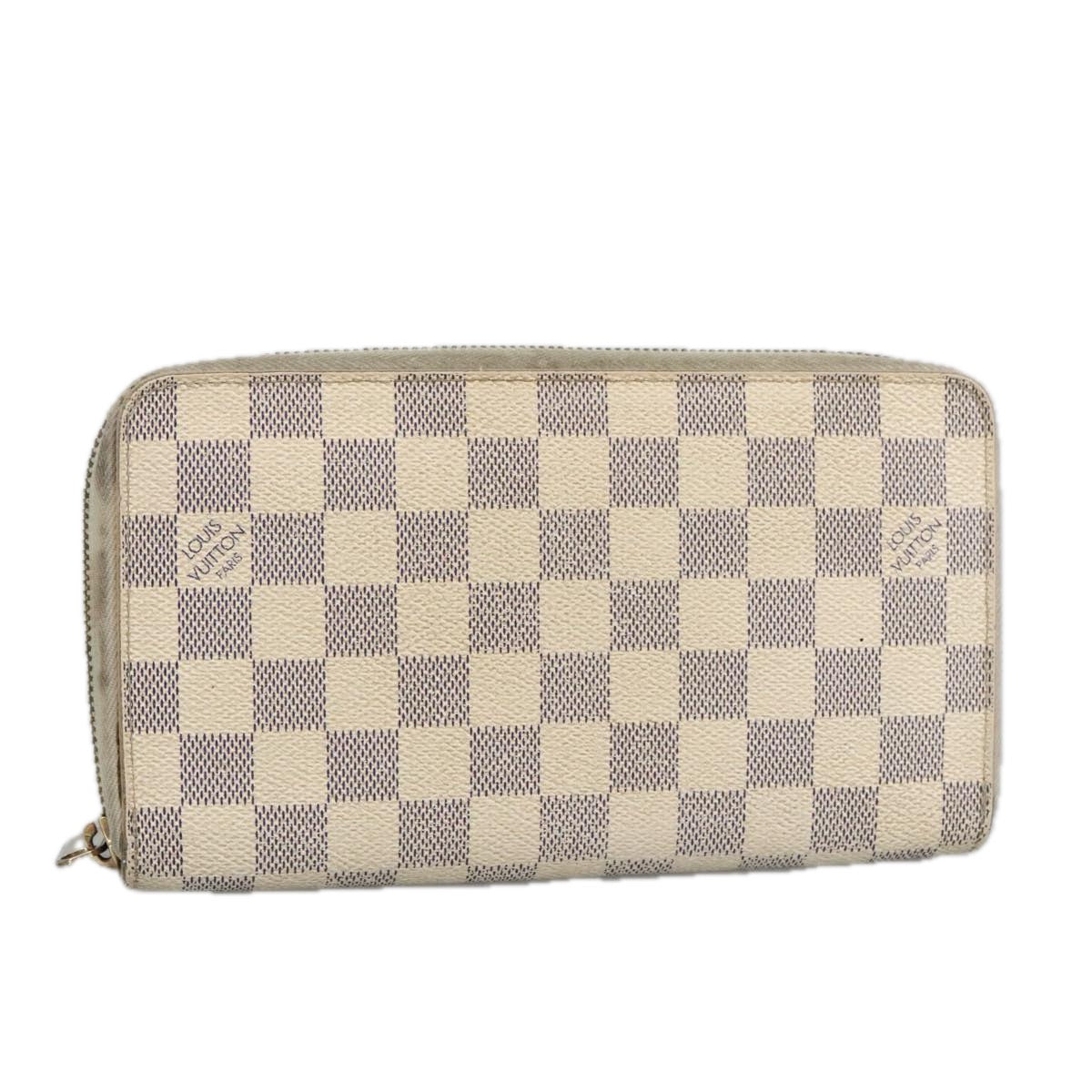 LOUIS VUITTON Damier Azur Zippy Organizer Long Wallet N60012 LV Auth fm4041