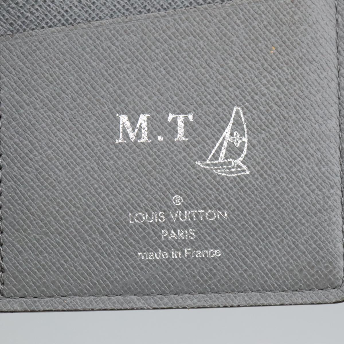 LOUIS VUITTON Taiga Brazza Portefeuille Long Wallet Gray M81554 LV Auth fm4044