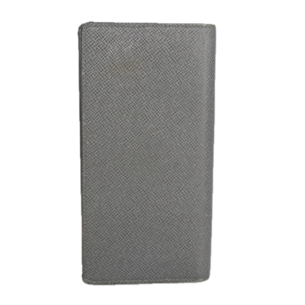 LOUIS VUITTON Taiga Brazza Portefeuille Long Wallet Gray M81554 LV Auth fm4044 - 0