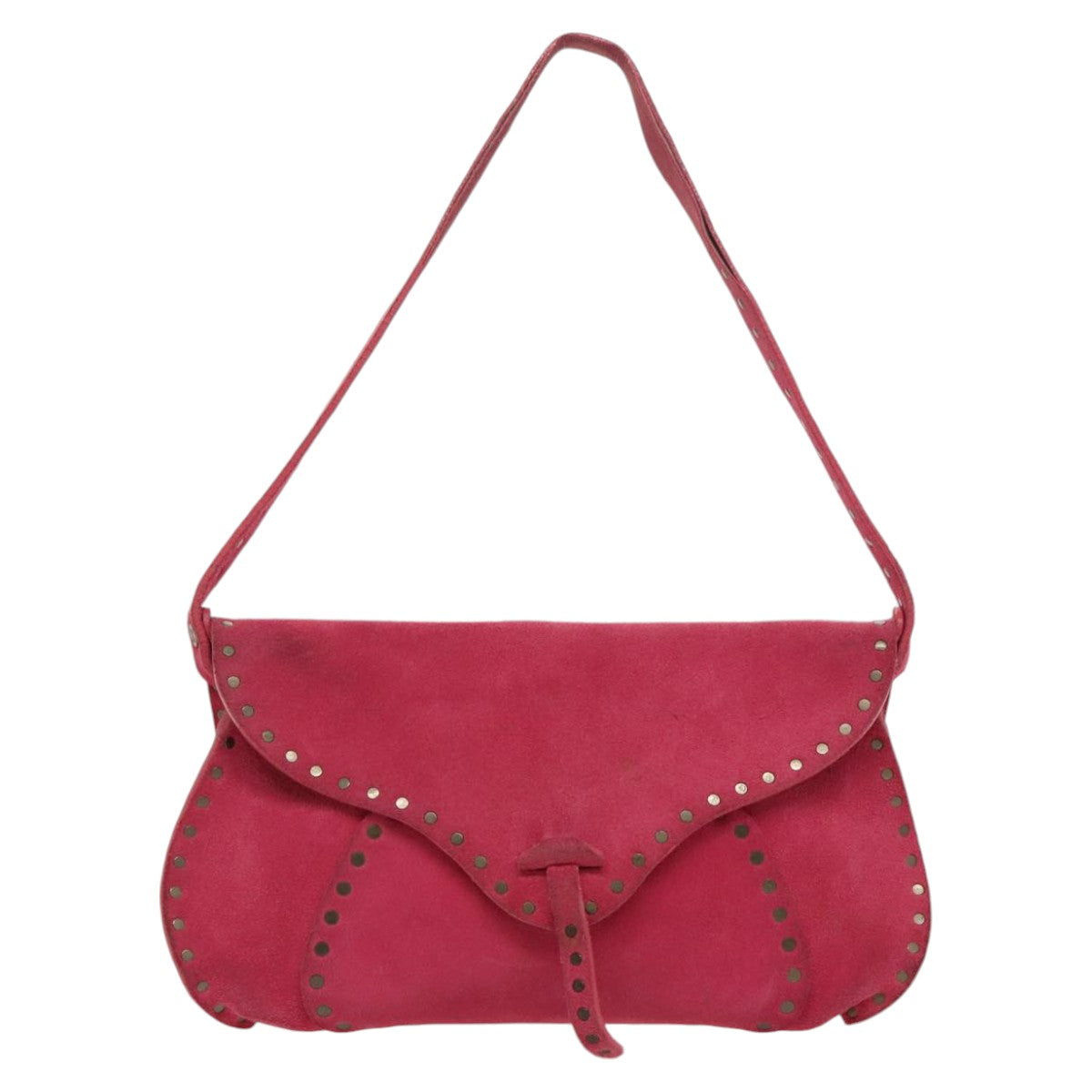 CELINE Shoulder Bag Suede Pink Auth fm4052 - 0