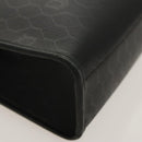 Christian Dior Honeycomb Canvas Shoulder Bag PVC Leather Black Gold Auth fm4057-15