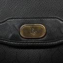 Christian Dior Honeycomb Canvas Shoulder Bag PVC Leather Black Gold Auth fm4057-17