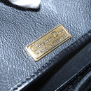 Christian Dior Honeycomb Canvas Shoulder Bag PVC Leather Black Gold Auth fm4057-18