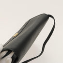 Christian Dior Honeycomb Canvas Shoulder Bag PVC Leather Black Gold Auth fm4057-6