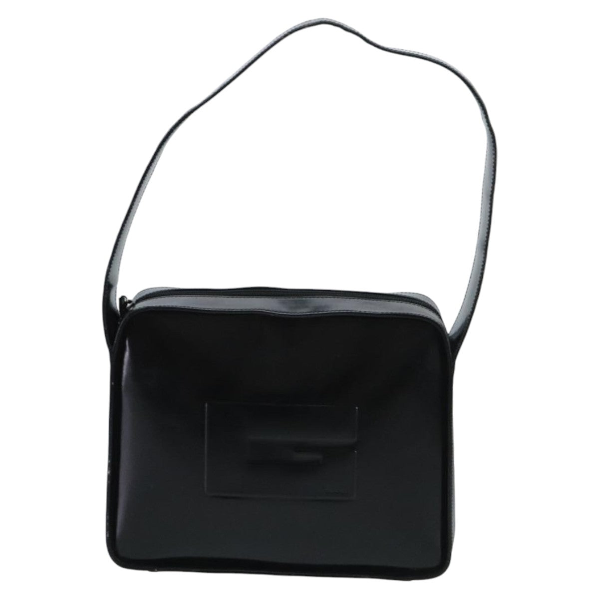 GUCCI Shoulder Bag Enamel Black 001 3032 Auth fm4101