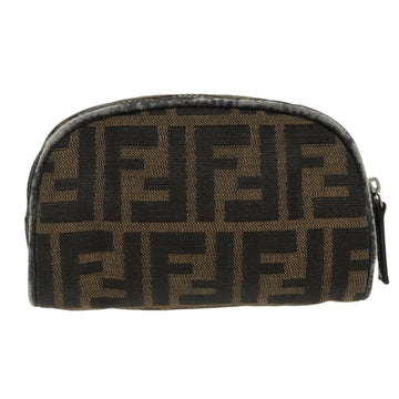 FENDI Zucca Canvas Pouch Brown Black Auth fm4108 - 0
