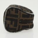 FENDI Zucca Canvas Pouch Brown Black Auth fm4108-3
