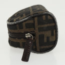 FENDI Zucca Canvas Pouch Brown Black Auth fm4108-4