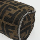 FENDI Zucca Canvas Pouch Brown Black Auth fm4108-7