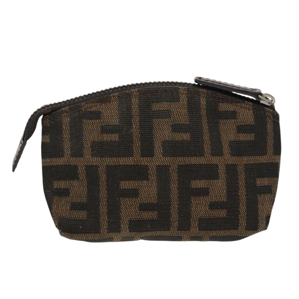 FENDI Zucca Canvas Pouch Brown Black Auth fm4109 - 0