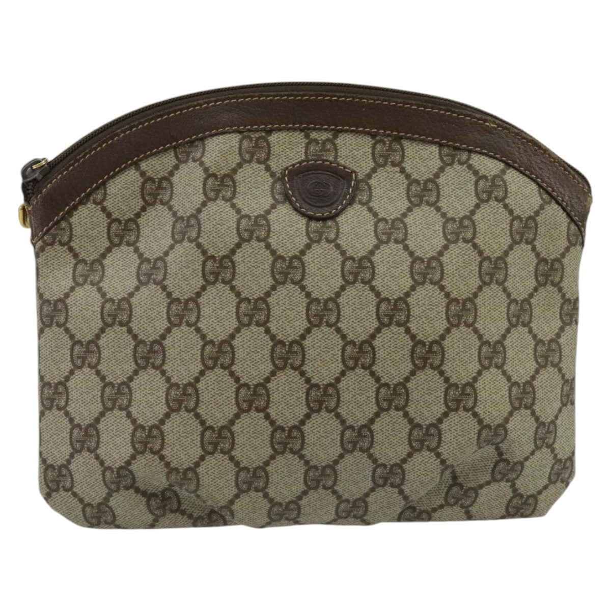 GUCCI GG Supreme Clutch Bag PVC Beige Auth fm4139 - 0