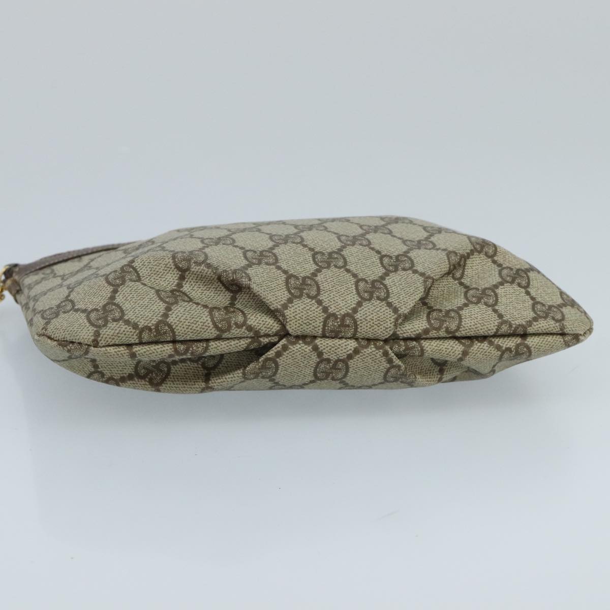 GUCCI GG Supreme Clutch Bag PVC Beige Auth fm4139