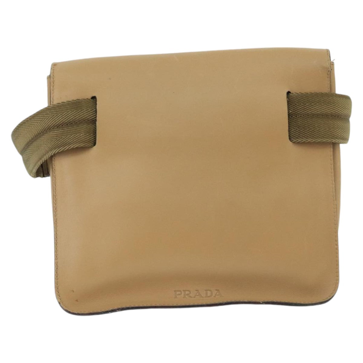 PRADA Waist bag Leather Beige Auth fm4140 - 0