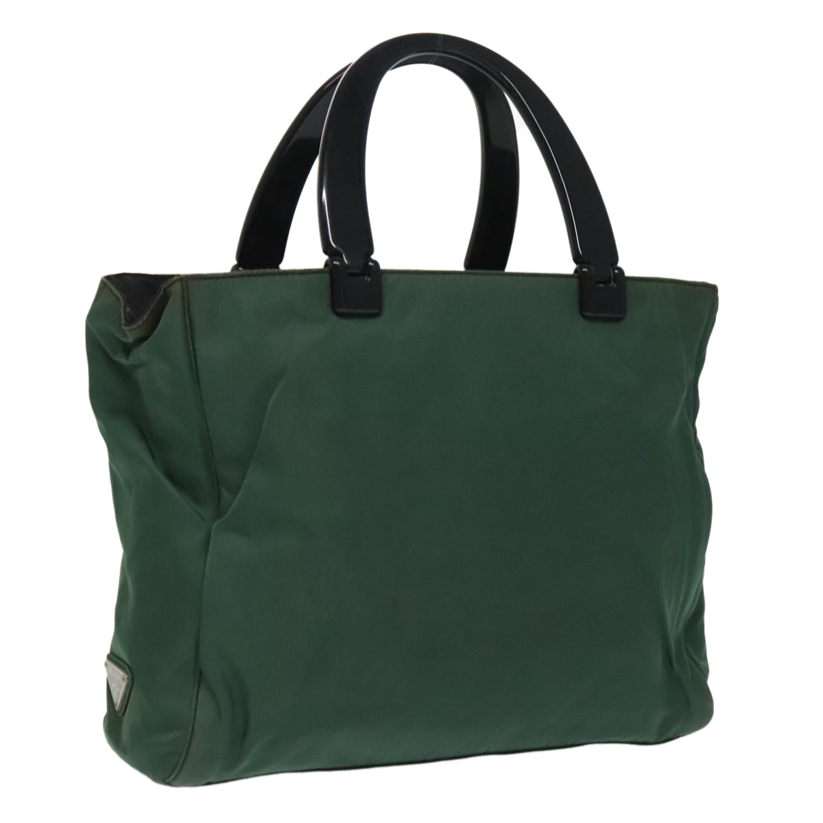 PRADA Hand Bag Nylon Green Auth fm4152