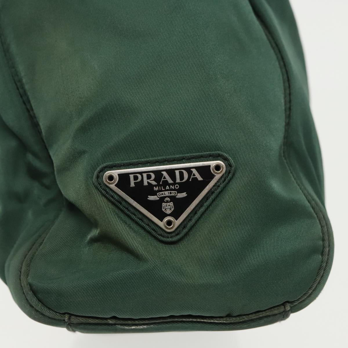 PRADA Hand Bag Nylon Green Auth fm4152