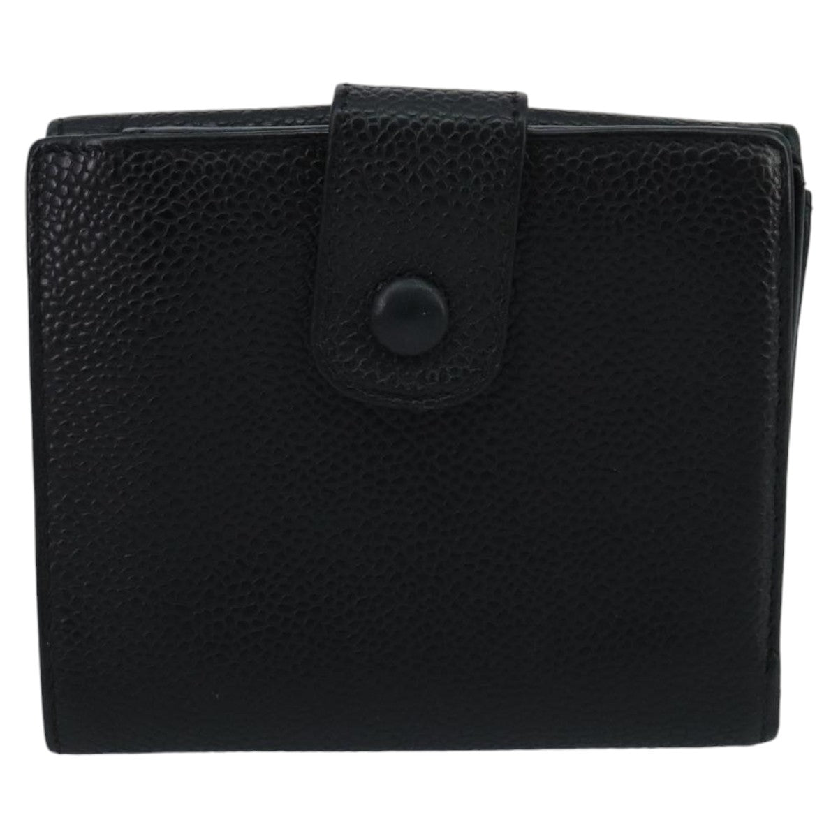 CHANEL Wallet Caviar Skin Black CC Auth fm4156 - 0