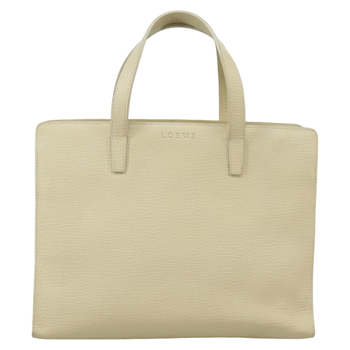 LOEWE Heritage Tote Bag Leather White Auth fm4165 - 0