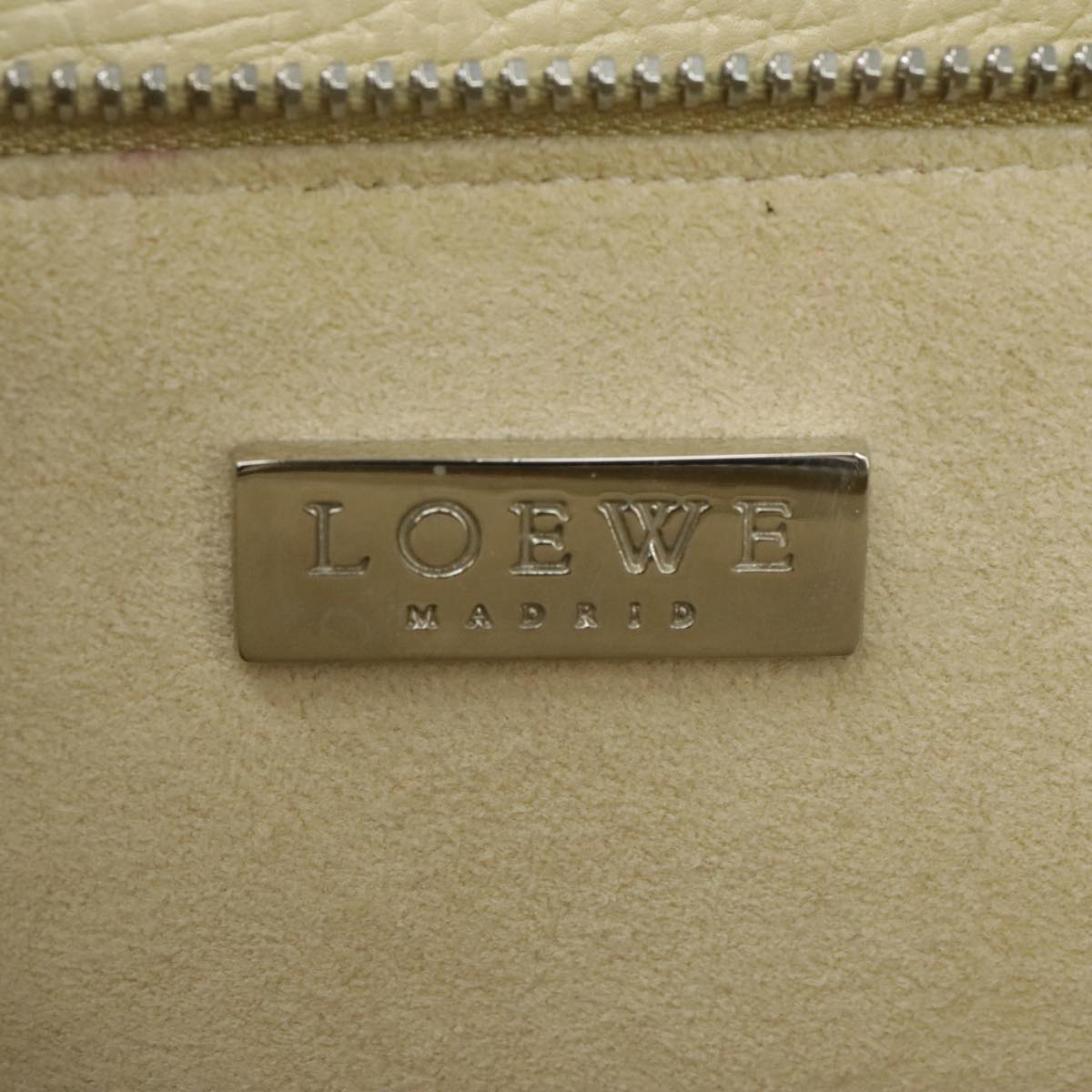 LOEWE Heritage Tote Bag Leather White Auth fm4165