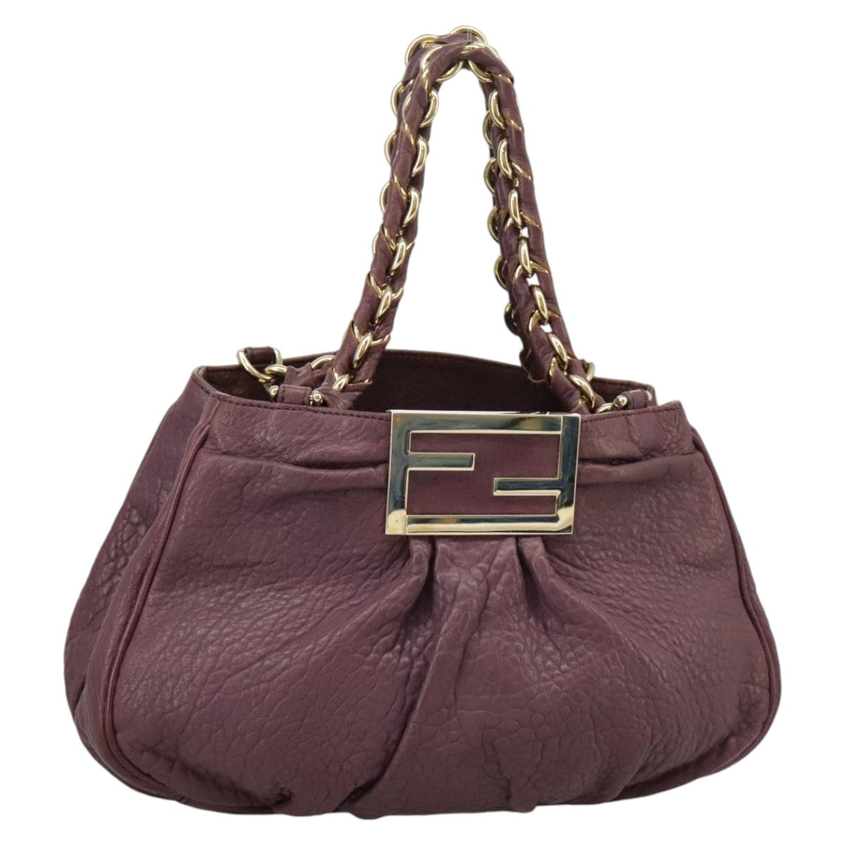 FENDI Hand Bag Leather Purple 8BR615 Auth fm4167