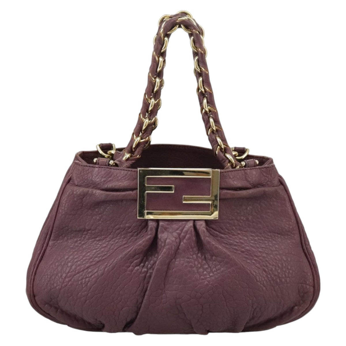 FENDI Hand Bag Leather Purple 8BR615 Auth fm4167 - 0