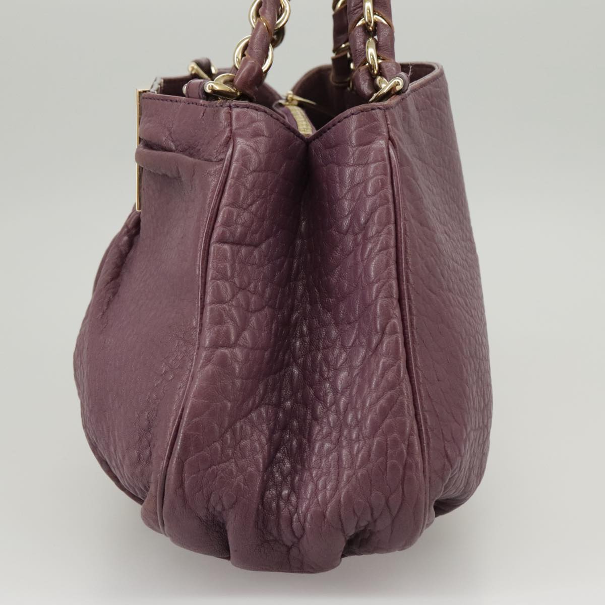 FENDI Hand Bag Leather Purple 8BR615 Auth fm4167